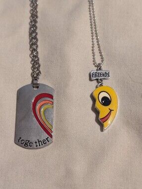 Kids 'Friends' Yellow Emoji Pendant Necklace - And Friendship Heart. 2 Unbranded